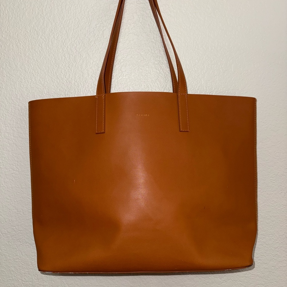 Samara Brown Vegan Leather Tote Bag
